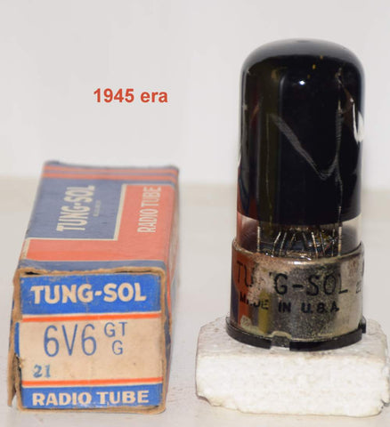 (!!!!) (Best Tungsol Single) 6V6GT Tungsol gray plate/coated glass NOS 1945 era - some surface oxidation on metal can (45.5ma)
