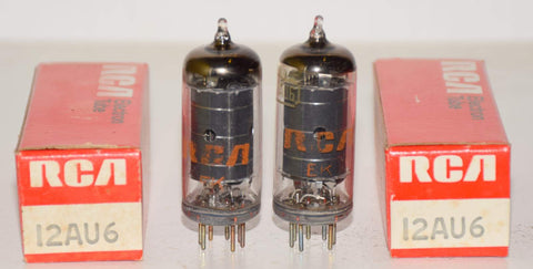(!) (Pair) 12AU6 RCA NOS 1973 (9.2ma and 9.2ma) 1-2% matched