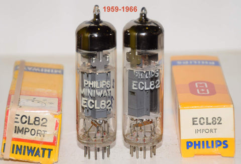 (!!!!) (Best Pair #2) ECL82 Philips Holland NOS 1959-1966 (2.1/33ma and 2.1/33ma) 1-2% matched