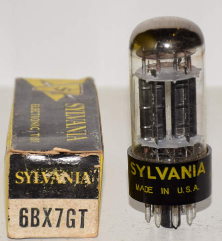 (!!) (BEST SINGLE) 6BX7GT Sylvania triple mica NOS 1950's (55/57ma) (1-3% section balance)