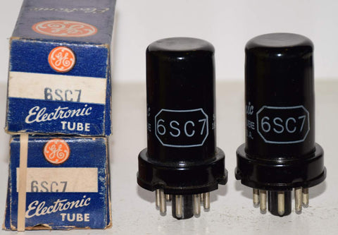 (!!!) (Best Pair) 6SC7 GE metal can NOS 1953-1955 (2.3/1.9ma and 2.3/2.1ma)