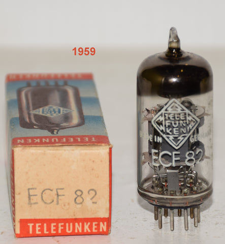 (!!!) (Best Telefunken) ECF82=6U8 Telefunken Germany <> bottom NOS 1959 (16.4ma triode and 9ma pentode)