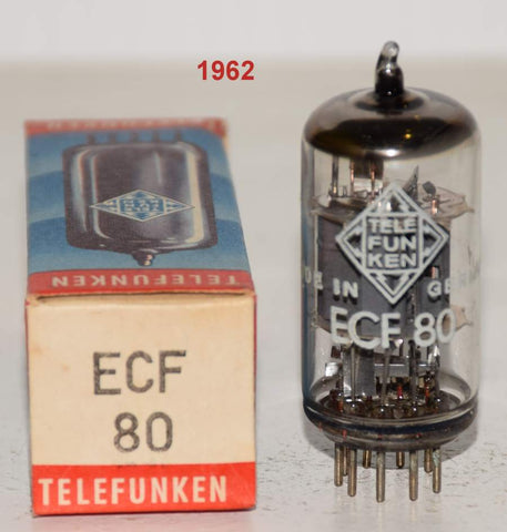 (!!!) (Single) ECF80=6BL8 Telefunken Germany <> bottom NOS 1962 (11/7ma)