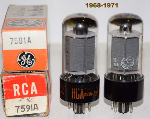 (!!!!!) (BEST PAIR) 7591A Sylvania NOS 1968-1971 (72ma and 74ma)