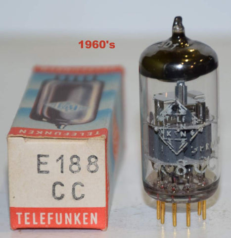 (!!!!) (Recommended Single) E188CC=7308 Telefunken <> bottom gold pins NOS 1960's (12.6ma/19ma) (rare)