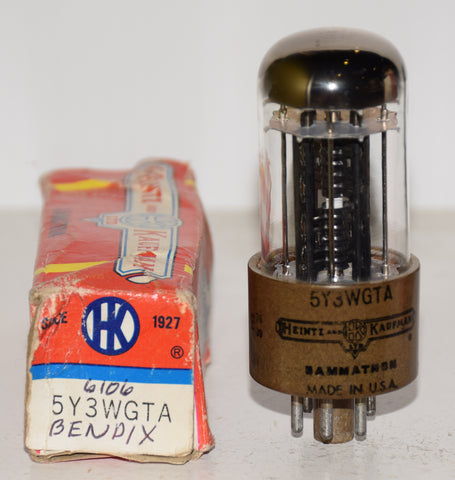 (!!!) (Best Single) 6106 Bendix 1950's NOS rebranded 5Y3WGTA Heintz & Kaufman in 1970's slightly tilted glass (66/40 and 68/40)