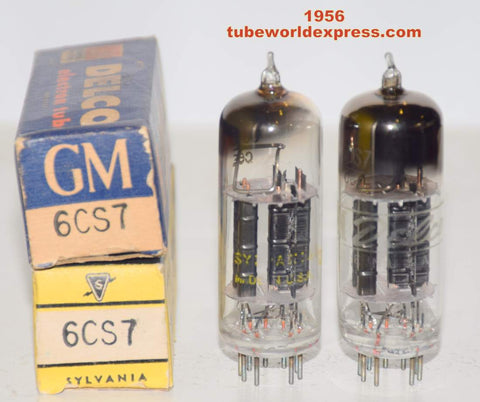 (!!) (Recommended Pair) 6CS7 Sylvania 1956 and Sylvania branded GM Delco 
