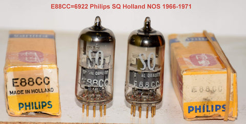 (!!!!) (BEST HOLLAND PAIR) E88CC=6922 Philips SQ Holland NOS gold pins 1966-1971 (3D / BLOOMY MIDS / MUSICAL)