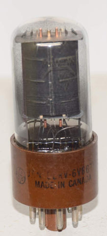 (!) 6V6GTY GE Canada brown base black plate tests like new 1961 (41ma) (similar to RCA 6V6GTA black plate)