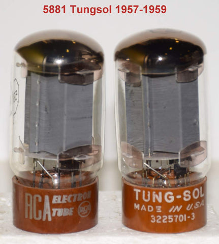 (!!!!) (Best Value Pair) 5881 Tungsol and Tungsol branded RCA NOS 1957-1959 (63ma and 63ma)