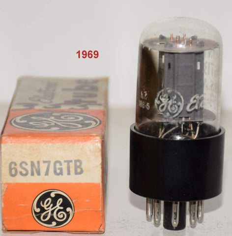 (!!) (Single) 6SN7GTB GE NOS 1969 (8.6/9.2ma)