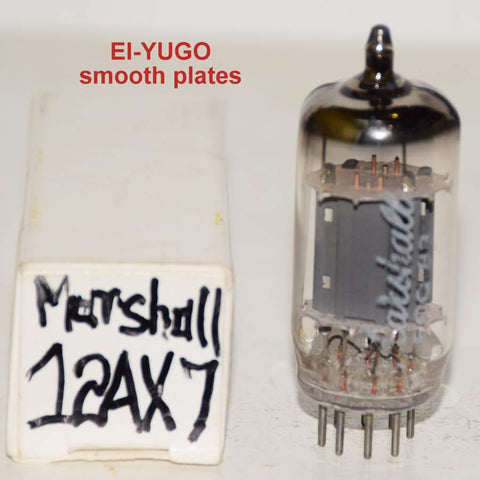 (!!) (Best Value Single) 12AX7 EI Yugoslavia Marshall Smooth Plates TELEFUNKEN copy NOS 1970's (0.7/0.6ma and Gm=1400/1300)