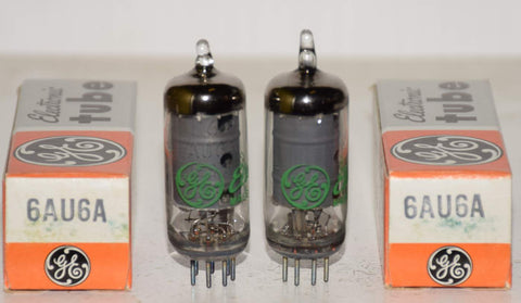 (!!!!) (Best Pair #2) 6AU6A GE NOS 1970's (6.7ma and 6.7ma) 1-2% matched (Sony C800G mic)