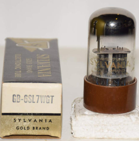 (!!!!) (Gold Brand Single) GB-6SL7WGT Sylvania brown base NOS 1960 era (1.6/1.5ma)