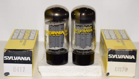 (!!!!!) (Recommended Pair) 8417 Sylvania NOS 1970's same build (108ma and 114.5ma) (close Gm)