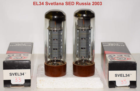 (!!!!) (Best Pair #1) EL34 Svetlana SED Russian NEW 2003 (88ma and 87.5ma)