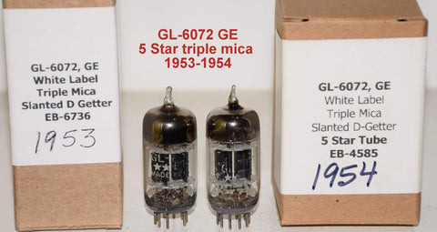 (!!!!!) (Best Pair #2) GL-6072 GE 5 star triple mica black plates 