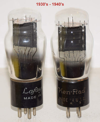 (!!!!!) (Best Pair #3) 45 Ken Rad and Lafayette by Ken Rad used/strong 1930's - 1940's same build (25.6ma and 27.4ma) (Lampizator) (excellent sonics in SET amp)