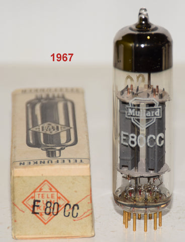 (!!!!) (Single) E80CC=6085 Mullard SQ Holland gold pins NOS 1967 (5.7/6.8ma)