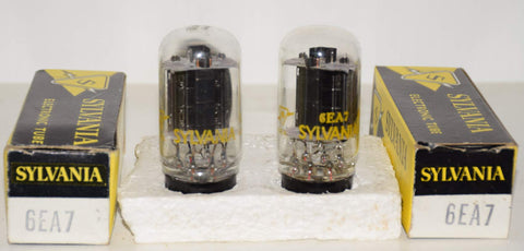 (!!) (Best Pair) 6EA7=6EM7 Sylvania coin-base NOS 1970's (1.8/53.6ma and 1.4/57ma)