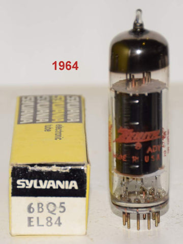 (!) 6BQ5 Sylvania Senith black plate NOS 1964 (50ma)