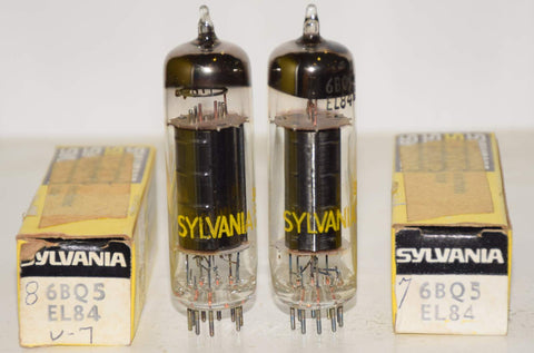 (!!!!) (Best Pair) 6BQ5 Sylvania black plate NOS 1970 era same date codes (56ma and 58ma)