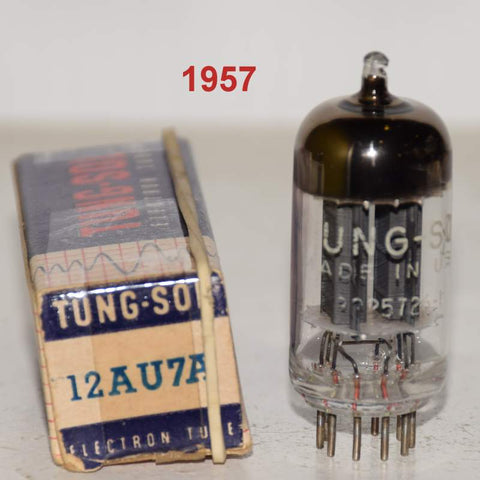 (!!) (Best Tunsol Single) 12AU7A Tungsol ribbed plates NOS 