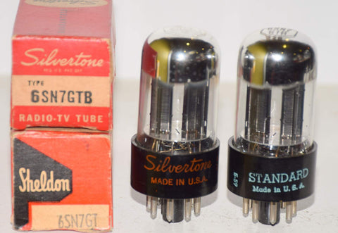 (!!!!) (Best Pair #1) 6SN7GTB Sylvania chrome top NOS 1955-1956 (7.0ma/7.4ma and 7.8/7.6ma) (close Gm) (Schiit Freya, Rogue)