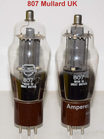 (!!!) (Best Pair) 807 Mullard UK and Mullard Amperex UK NOS 1965-1966 (69ma and 65ma)
