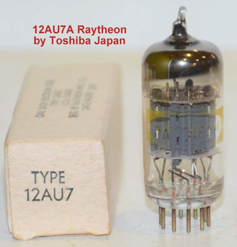 (!!) 12AU7A Toshiba Japan branded Raytheon ribbed plates NOS 1960's (12/11.2ma) (Same Gm)