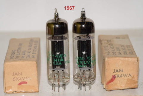(!!!) (BEST PAIR) JAN-6X4WA Sylvania NOS 1967 (54-56/40 and 54-58/40)