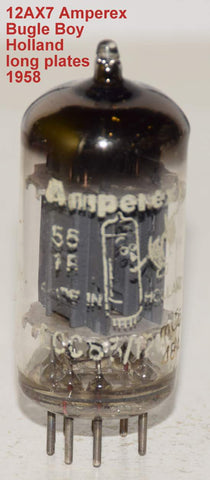 (!!!!) (Slightly microphonic) ECC83=12AX7 Amperex Bugle Boy Holland 