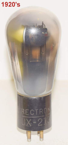 (!!!) UX-213 (sub for Type 80) Rectron Balloon 1920's used/60% thropiated tungsten filaments (38/40 and 38/40) (rare)