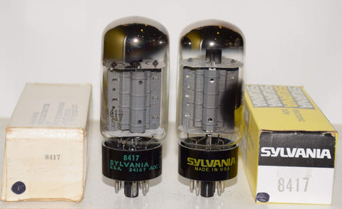(!!!!!) (Best Pair) 8417 Sylvania NOS 1970's (114.5ma and 116.5ma)