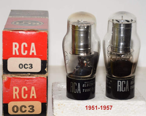 (!!) (Best Pair #2) 0C3 RCA NOS 1951 and 1957 (argon)