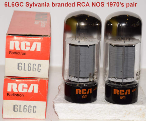 (!!!!!) (Best Pair #1) 6L6GC Sylvania branded RCA TALL BOTTLE NOS 1970's (72.5ma and 75.5ma)
