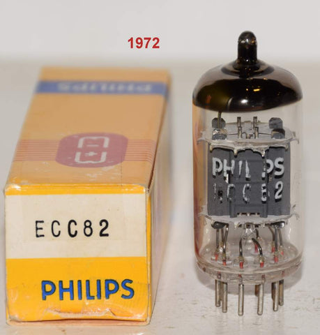 (!!!!) (Best Single) ECC82=12AU7 Philips Holland NOS 1972 (12/12ma) 1-2% section balance