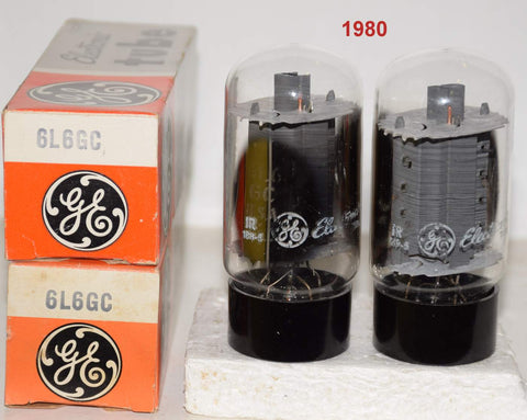 (!!!!) (Best Pair #1) 6L6GC GE NOS 1980 same date codes (70ma and 70.6ma) (Same Gm)