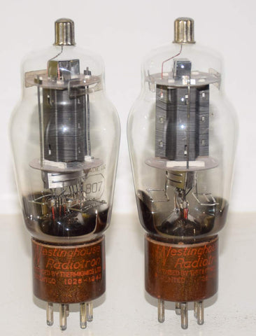 (!!!!) (Best Canada Pair #1) 807 Westinghouse Radiotron Canada NOS 1940's (67.0ma and 67.5ma) (same Gm)