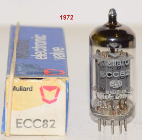 (!!!!!) (Best Overall Single) 12AU7=ECC82 Mullard BVA UK NOS 1972 (11.8/12.0ma) (Same Gm) 1-2% section balance