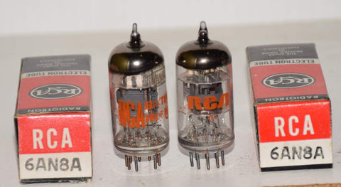 (!!!) (BEST PAIR #1) 6AN8A RCA NOS 1969 (17.4/12.6ma and 18.6/13.4ma)