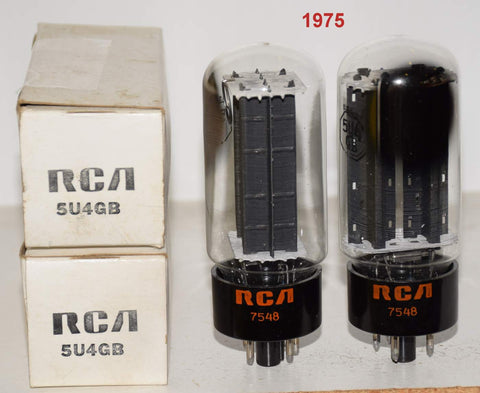 (!!!!) (Best Overall Pair) 5U4GB RCA NOS 1975 same date codes (61-60/40 and 60-60/40) 1-2% matched (Best Sound)
