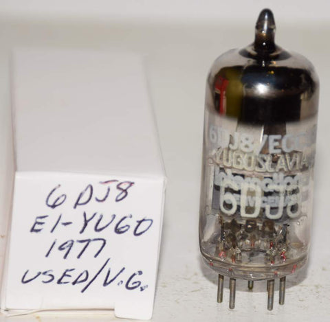 (!!) 6DJ8 EI Yugoslavia used/good 1977 (12.0/12.6ma) (close triode balance)