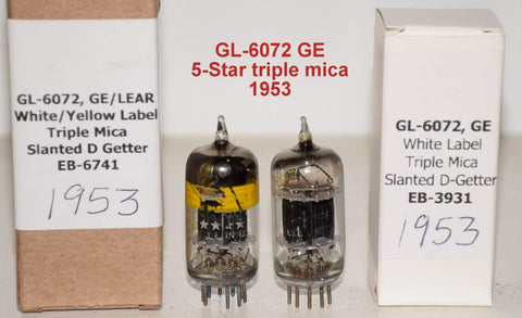 (!!!!!) (Best Pair #1) GL-6072 GE 5 star triple mica black plates 