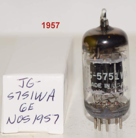 (!!!!) (Best Single) JG-5751WA GE black plates triple mica U getter 1957 NOS (2.6/2.3ma) (Same Gm)