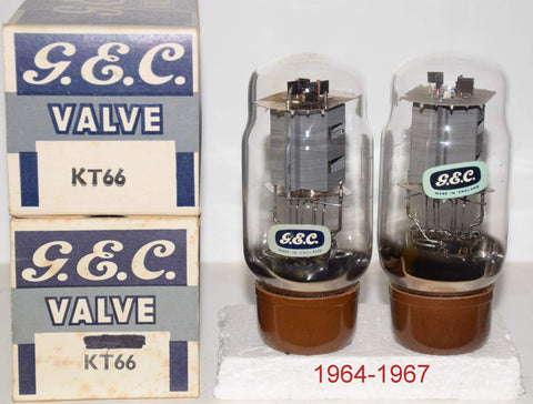 (!!!!!) (Best Pair) KT66 GEC UK NOS and like new 1964-1967 (91.4ma and 92ma)
