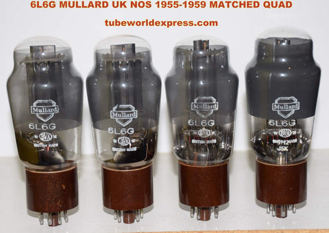 (!!!!) (Matched Quad) 6L6G MULLARD UK NOS 1955-1959 (69.6, 70, 70.6, 70.8ma)