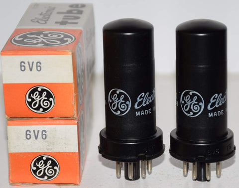 (!!) (1 PAIR) 6V6 GE metal can NOS 1976 (36.8ma and 37.6ma)
