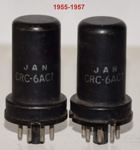 (!!) (PAIR) JAN-CRC-6AC& RCA used/tests like new 1955-1957 (12.6/11.0ma) (close Gm)