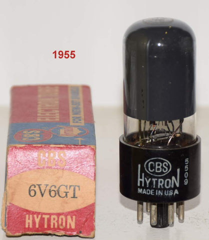 6V6GT CBS Hytron coated glass NOS 1955 (34.7ma)